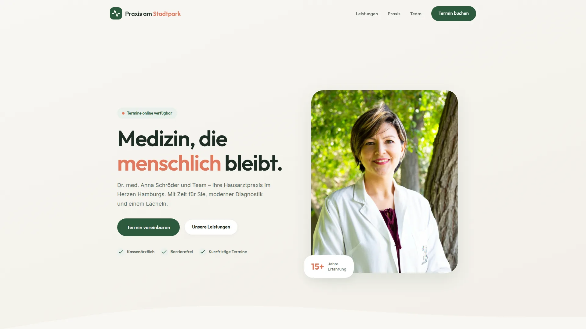 Gestaltungsbeispiel — modernes, dynamisches Webdesign
